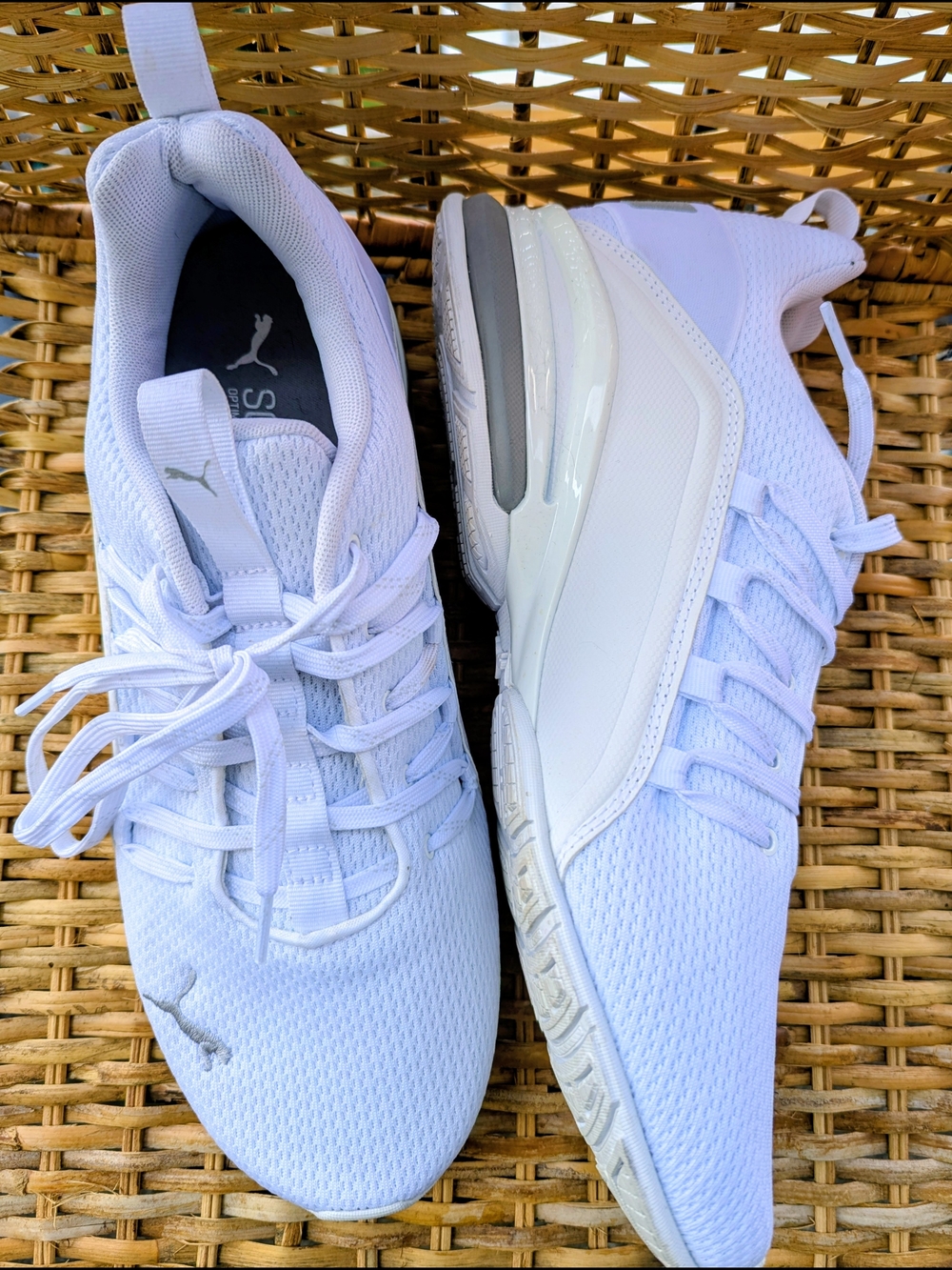 PUMA Axelion Refresh sneakers 10.5 White/Silver Blanc/Argent – Homme Espadrille - Picture 7 of 8